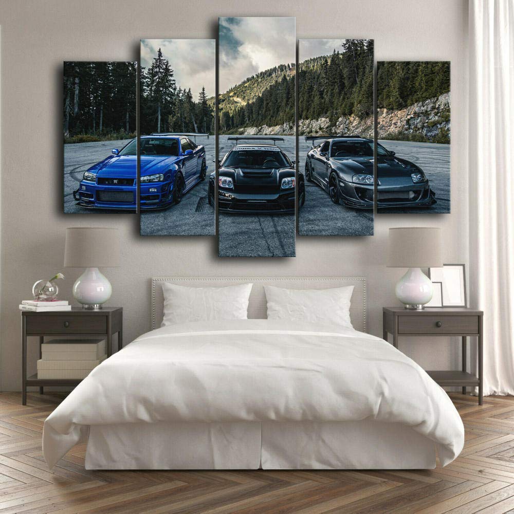 GSDFSD 5 Piece Canvas Wall Art Modern 5 Pieces JDM Toyot Supra
